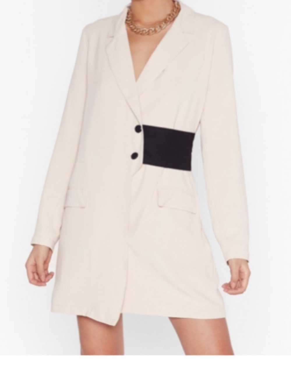 Nasty Gal Nothing Gets Contrast Me Mini Blazer Dress